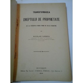 TRANSFORMAREA  DREPTULUI  DE  PROPRIETATE - NICOLAE  ILIESCU